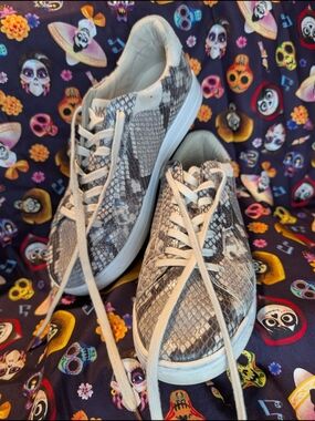 Michael Kors Women's Gray Snake-Print Lace-Up Sneakers
